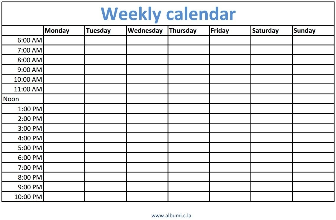 Printable Calendar 2018 With Time Slots | Printable Calendar 2019 inside Blank Calendars To Print With Time Slots