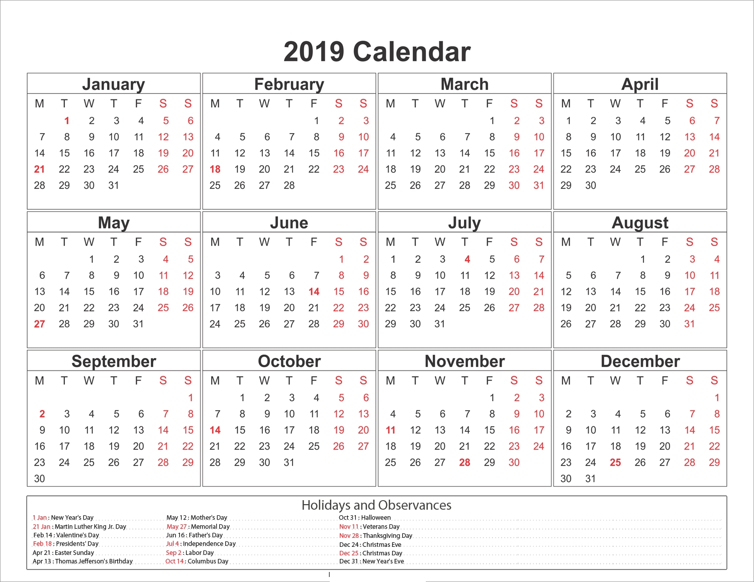 Printable Calendar 2019 Australia | Printable Calendar 2019 within Australian Months Of Year Printable