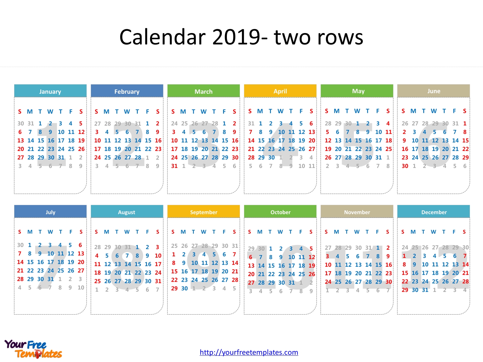 Printable Calendar 2019 Template - Free Powerpoint Templates intended for Fill In The Date Calendar Printable