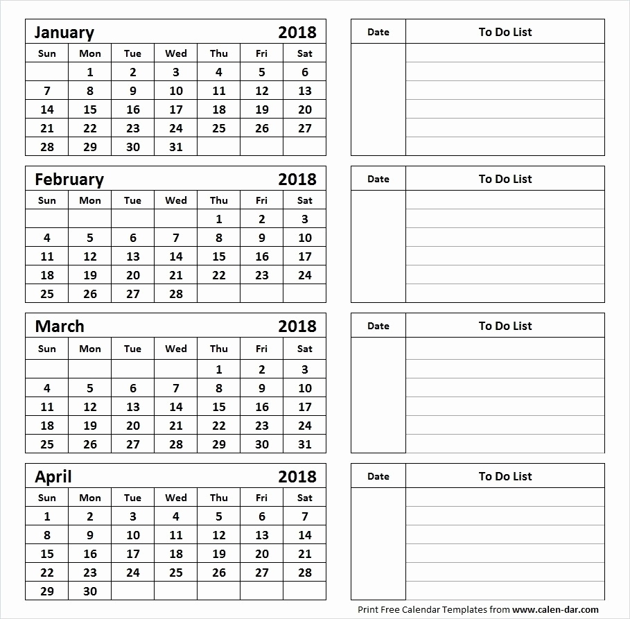 Printable Calendar 4 Months Per Page 2019 • Printable Blank Calendar pertaining to 3 Month Per Page Calendar