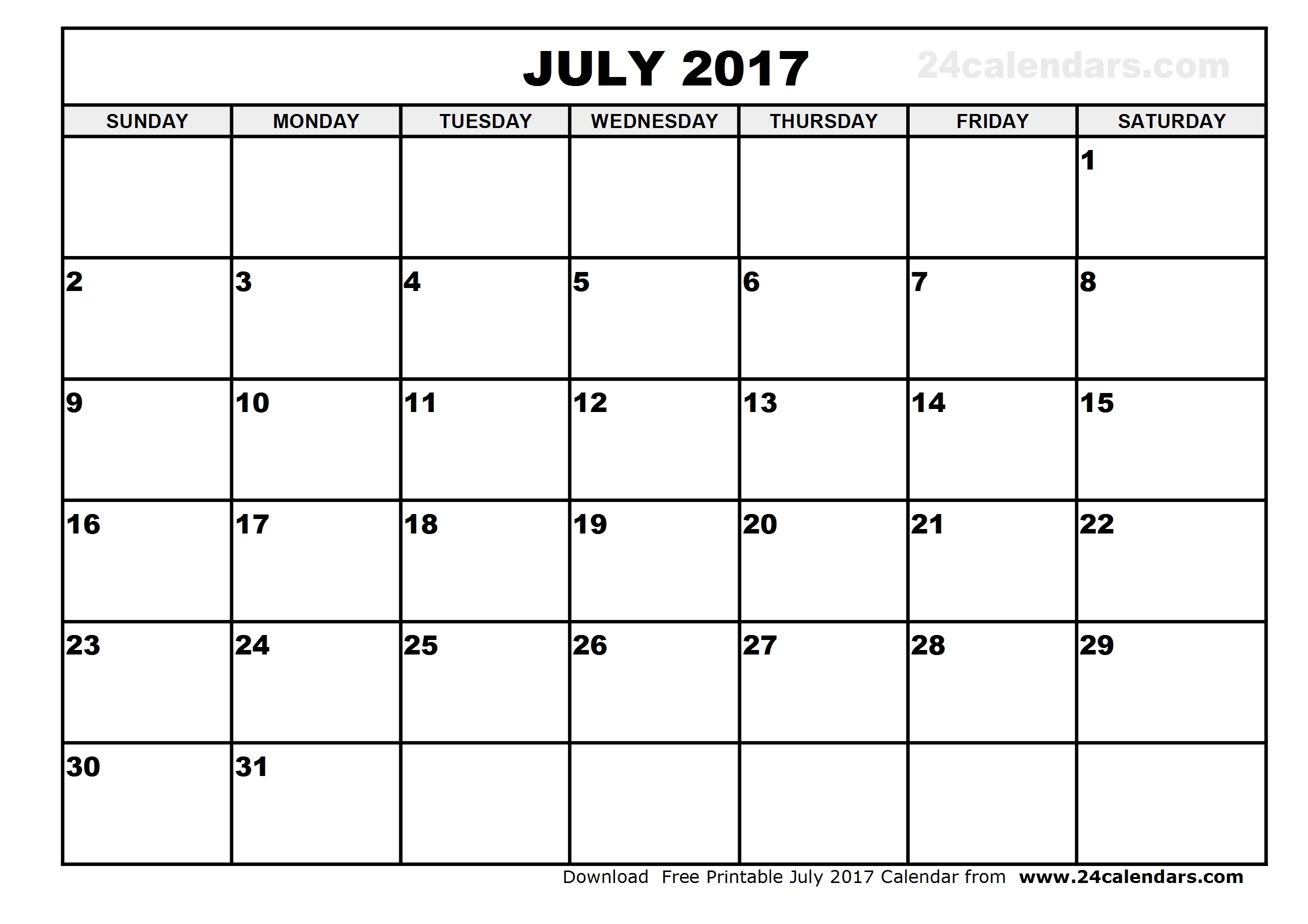 Printable Calendar For July 2017 - Printable Calendar &amp; Birthday Cards in June And July Printable Calendars