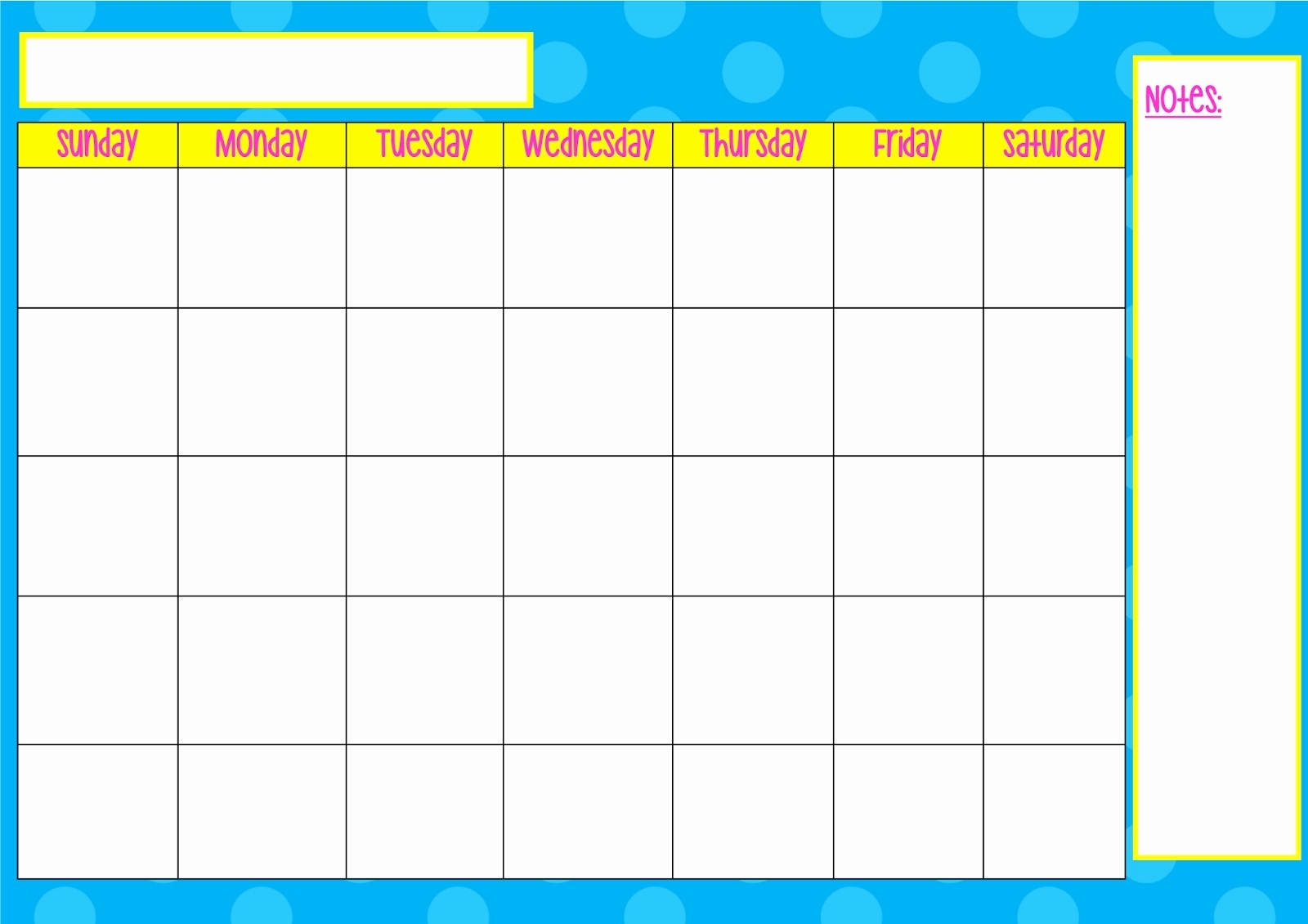 Printable Sunday Thru Saturday To Do List Calendar