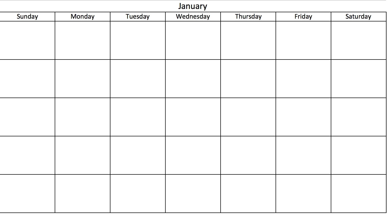 Printable Calendar No Dates | Printable Calendar 2019 for Blank Calendar Mon Through Fri With No Dates Or Month