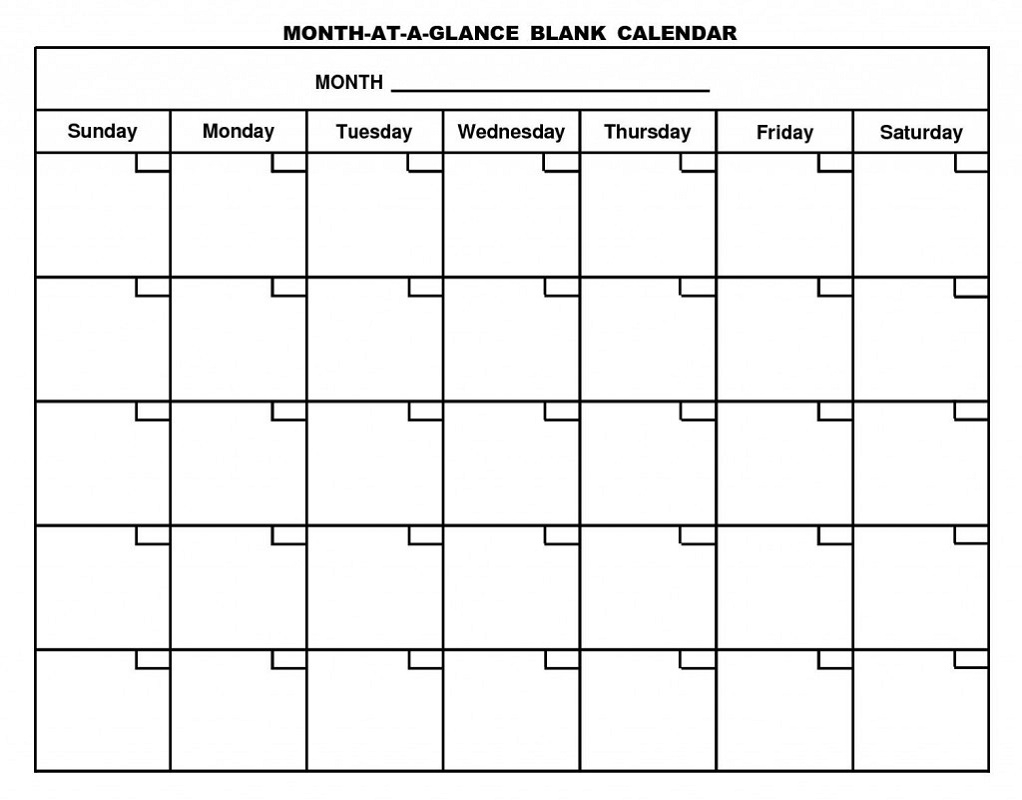 Printable Calendar Pages Monthly | Activity Shelter in Blank Calendar For A Month