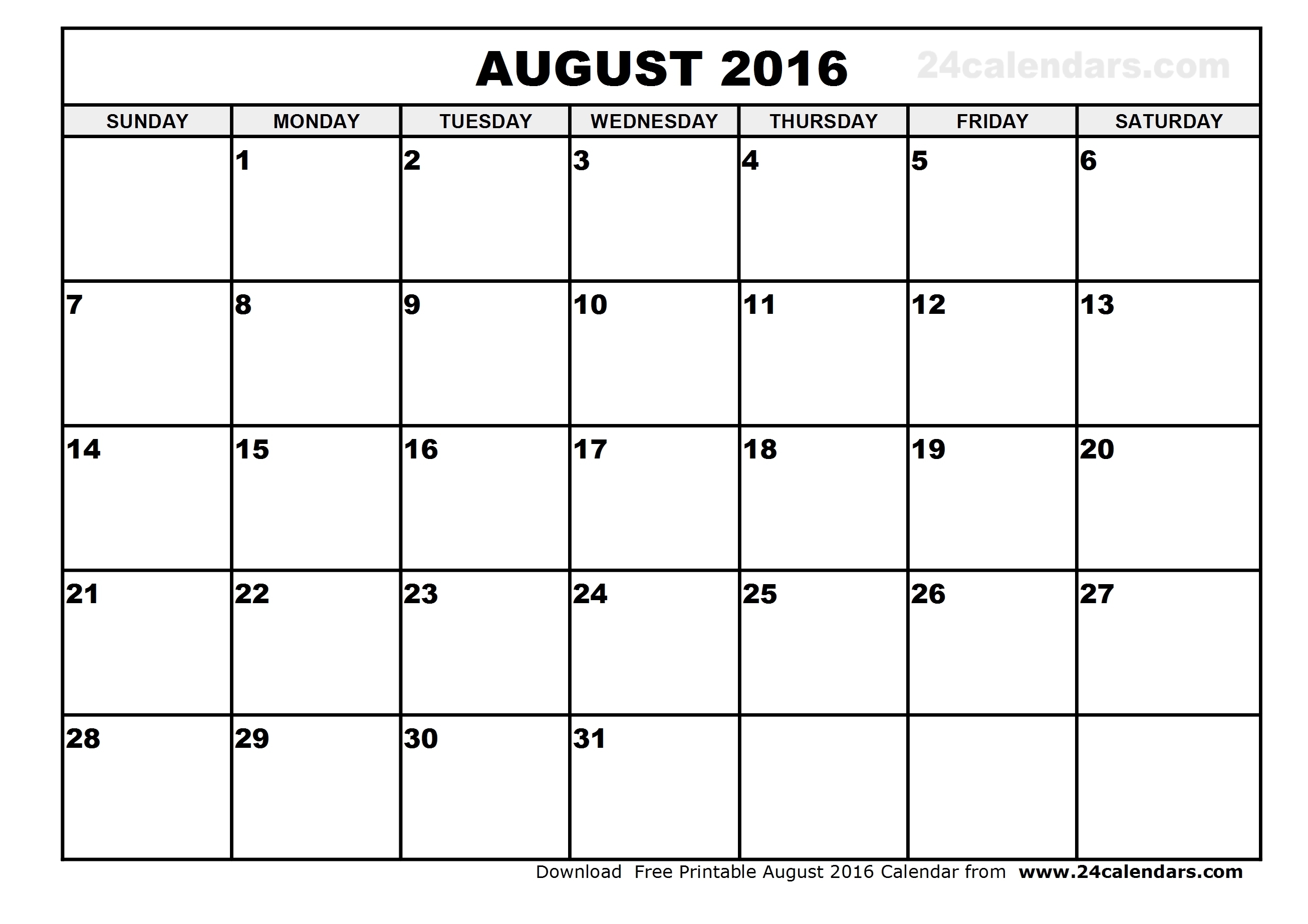 Printable Calendars August 2016 | Aaron The Artist in Month Of August On A Calendar