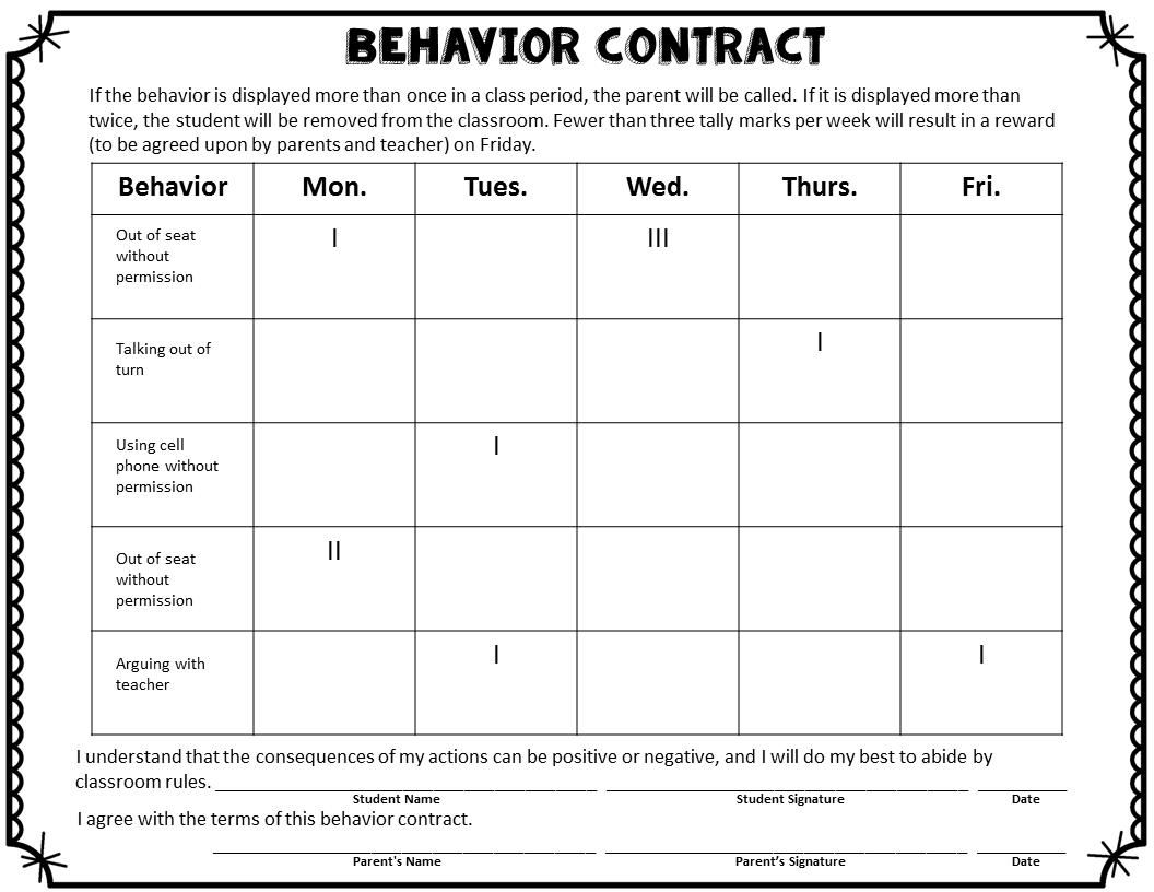 Printable Chart Printable-Behavior-Charts-For-Middle-School-Students within Printable Behavior Graph For Parents