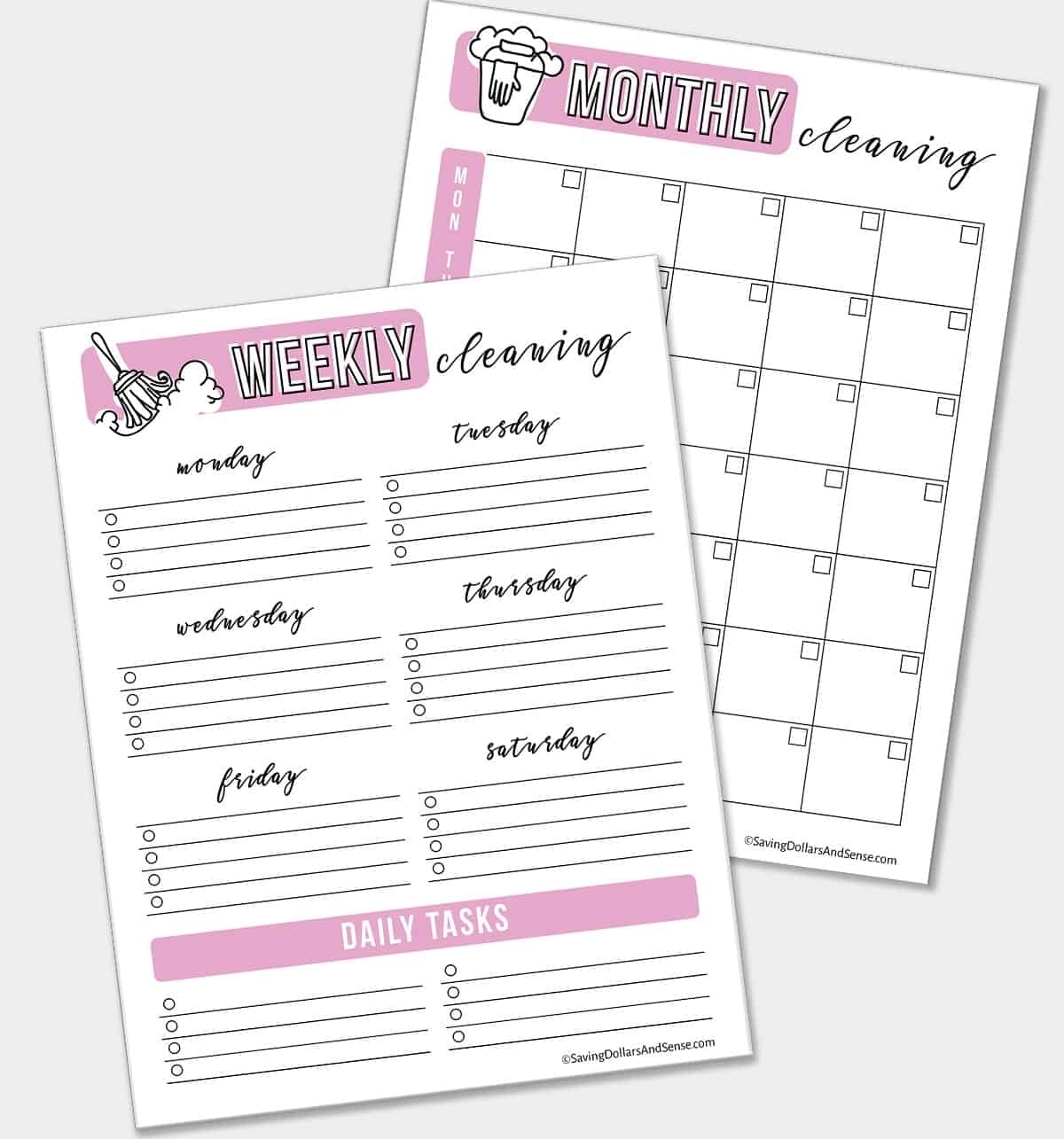 Printable Cleaning Schedules - Saving Dollars &amp; Sense pertaining to Monday Through Friday Cleaning Schedule