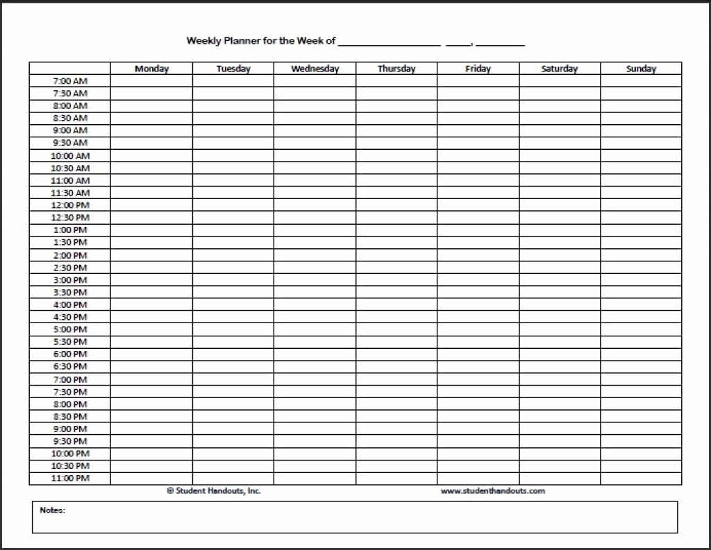 Printable Daily Calendar With Time Slots Daily Calendar With Time for Weekly Calendar Time Slots Printable