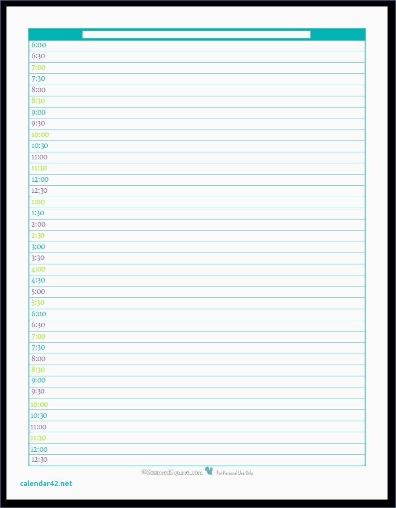 Printable Daily Calendar With Time Slots | Template Calendar Printable in Day Calendar With Time Slots
