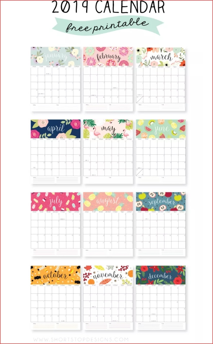 Printable Free Calendar 2019 2019 Calendar Year At A Glance in Year At A Glance Printable