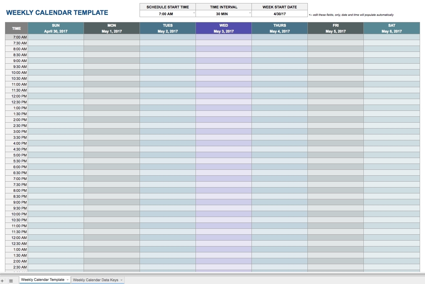 Monthly Calendars With Hourly Slots
