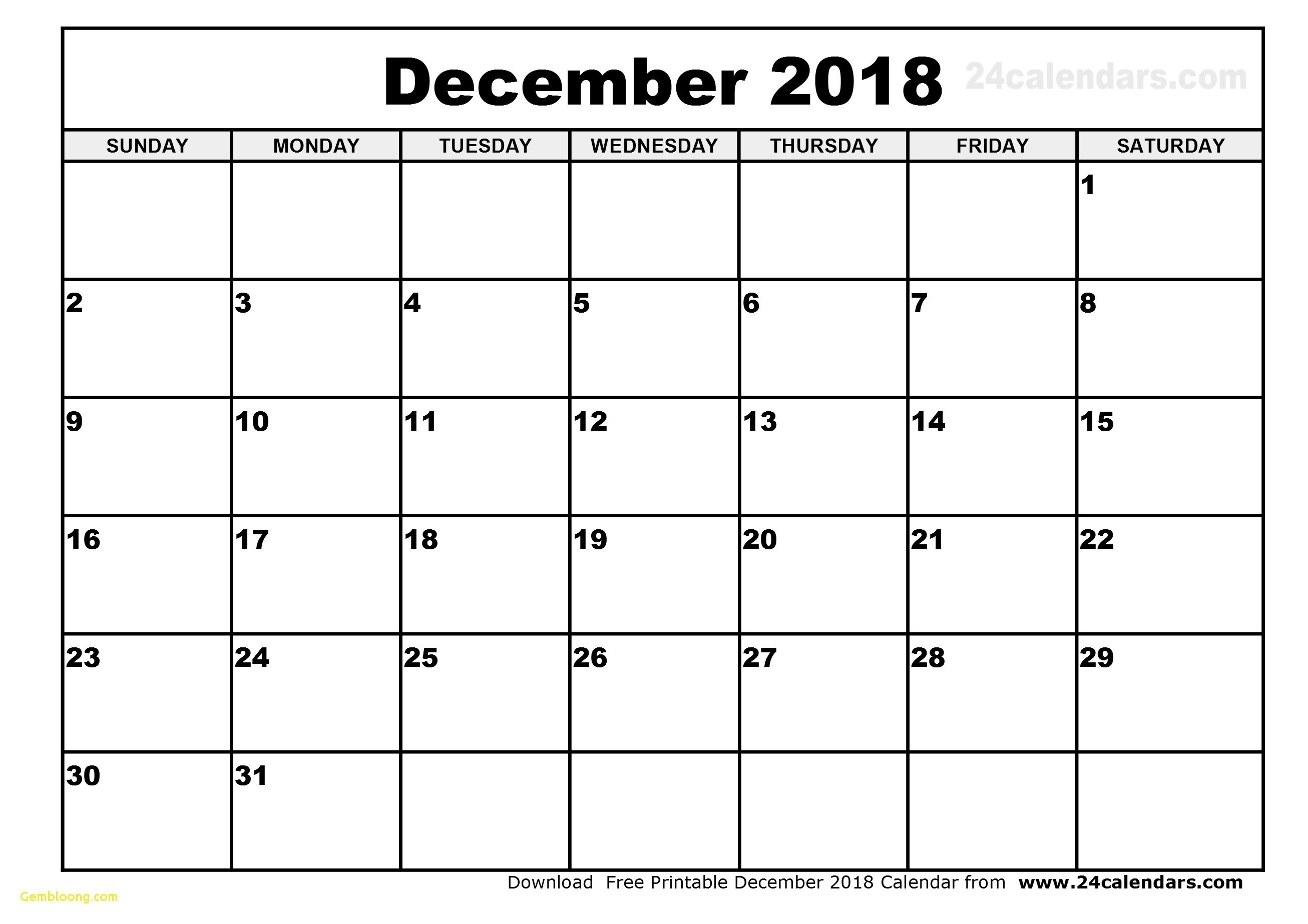 Printable Monthly 2018 Calendar Large Box Space Notes With inside Printable Monthly Calendar With Notes