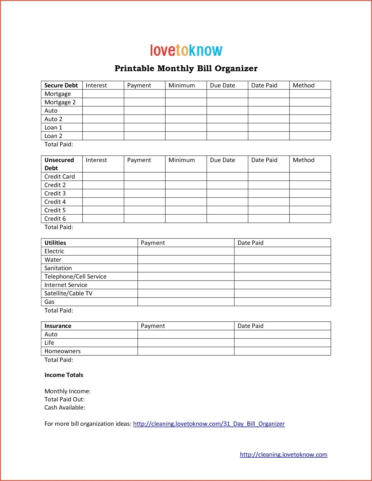 Printable Monthly Bill Calendar Bills Organizer Template Online with Monthly Bill Calendar Template Printable