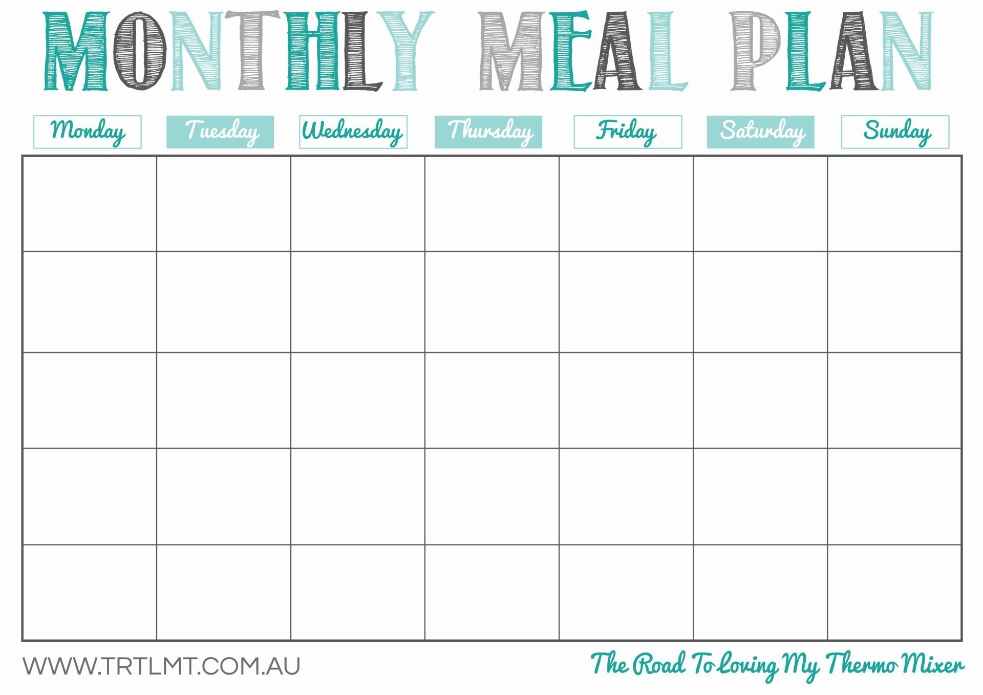 Printable Monthly Meal Planner | Organization In 2019 | Meal Planner throughout Free Blank Monthly Planner Templates