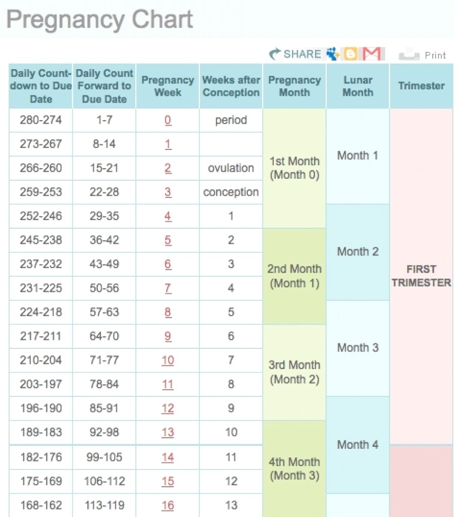 Printable Pregnancy Calendar | Jcreview inside Pregnancy Week To Month Calendar