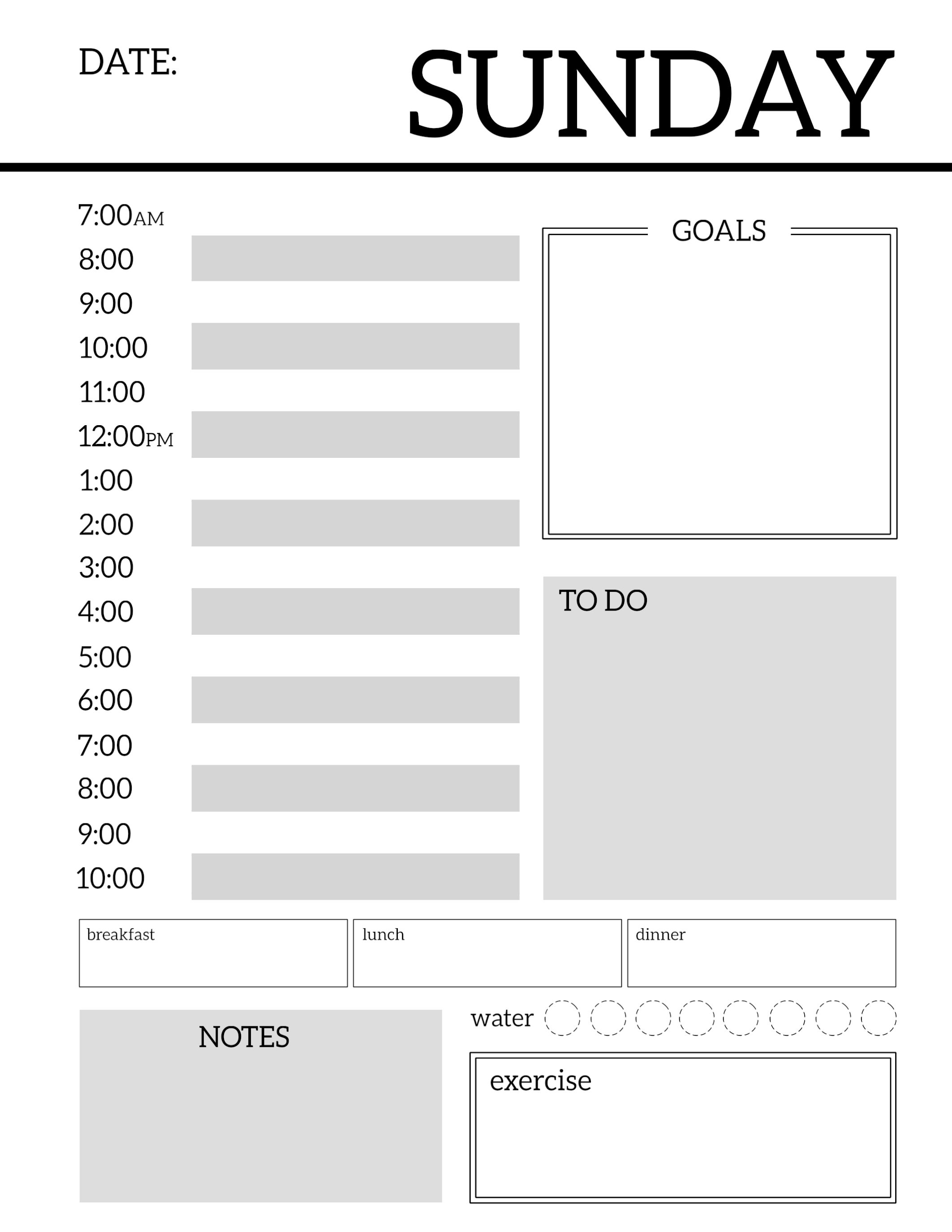 Printable Te Weekly Planner Blank Daily Schedule For Preschool | Smorad throughout Printable Daily Schedule With Notes