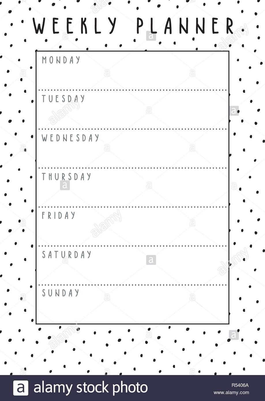 Printable Week Schedule With Hand Drawn Elements Ready To Use Stock inside Monday Through Friday Cleaning Schedule