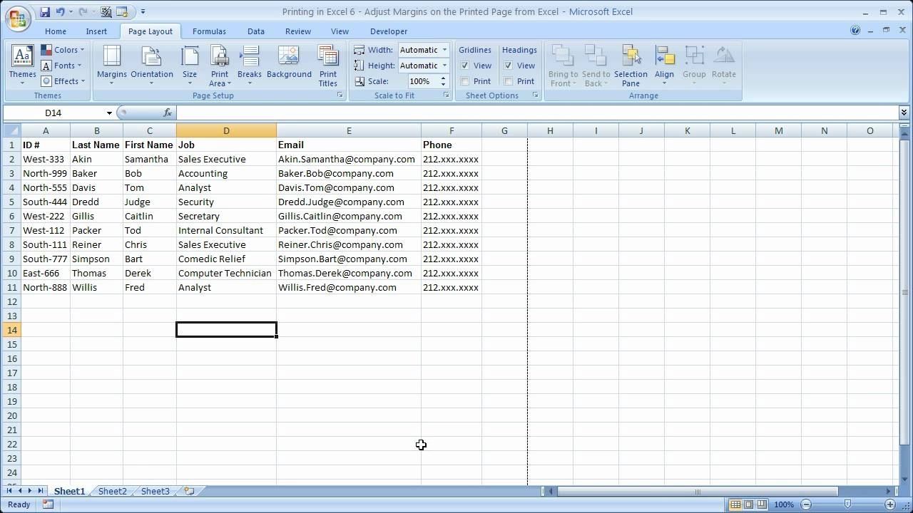 Printing In Excel 6 - Adjust Margins In Excel - Spreadsheets That intended for Print A Blank Spreadsheet 7 Rows
