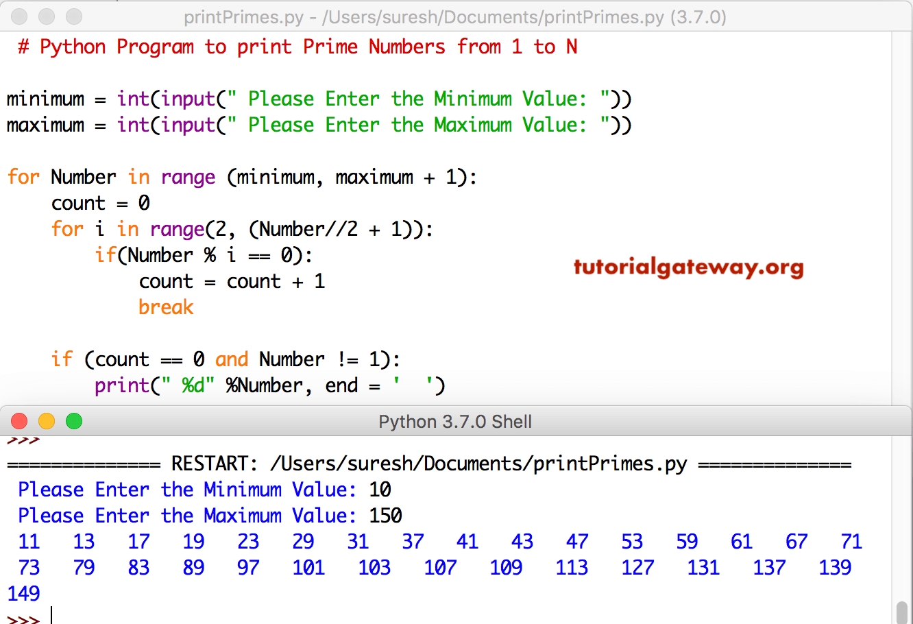 Python Program To Print Prime Numbers From 1 To 100 in Numbers 1 31 To Print