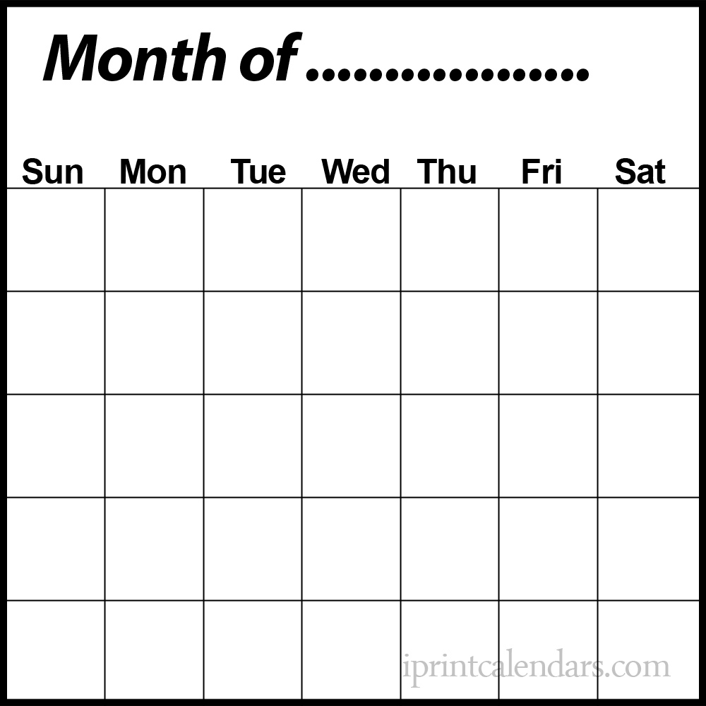 calender without numbers and month