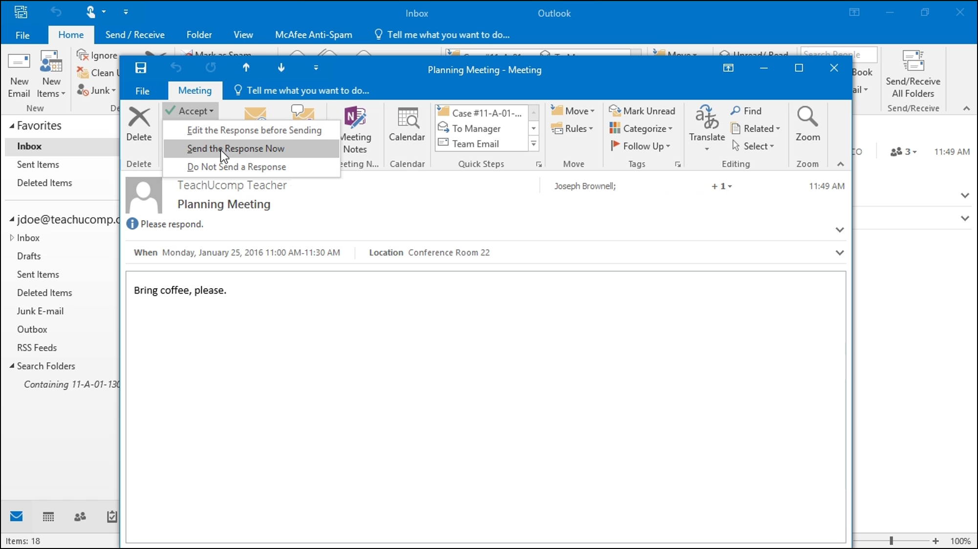 Respond To Meeting Requests In Outlook- Instructions regarding How To See A Calendar In Outlook