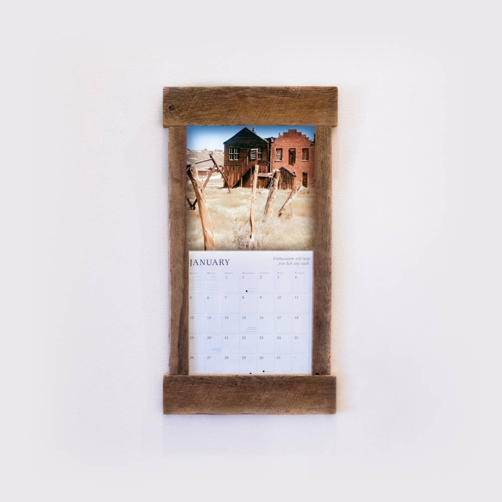 Rustic Barn Wood Calendar Frame. Calendar Holder. Reclaimed | Etsy in Wall Calendar Frames And Holders
