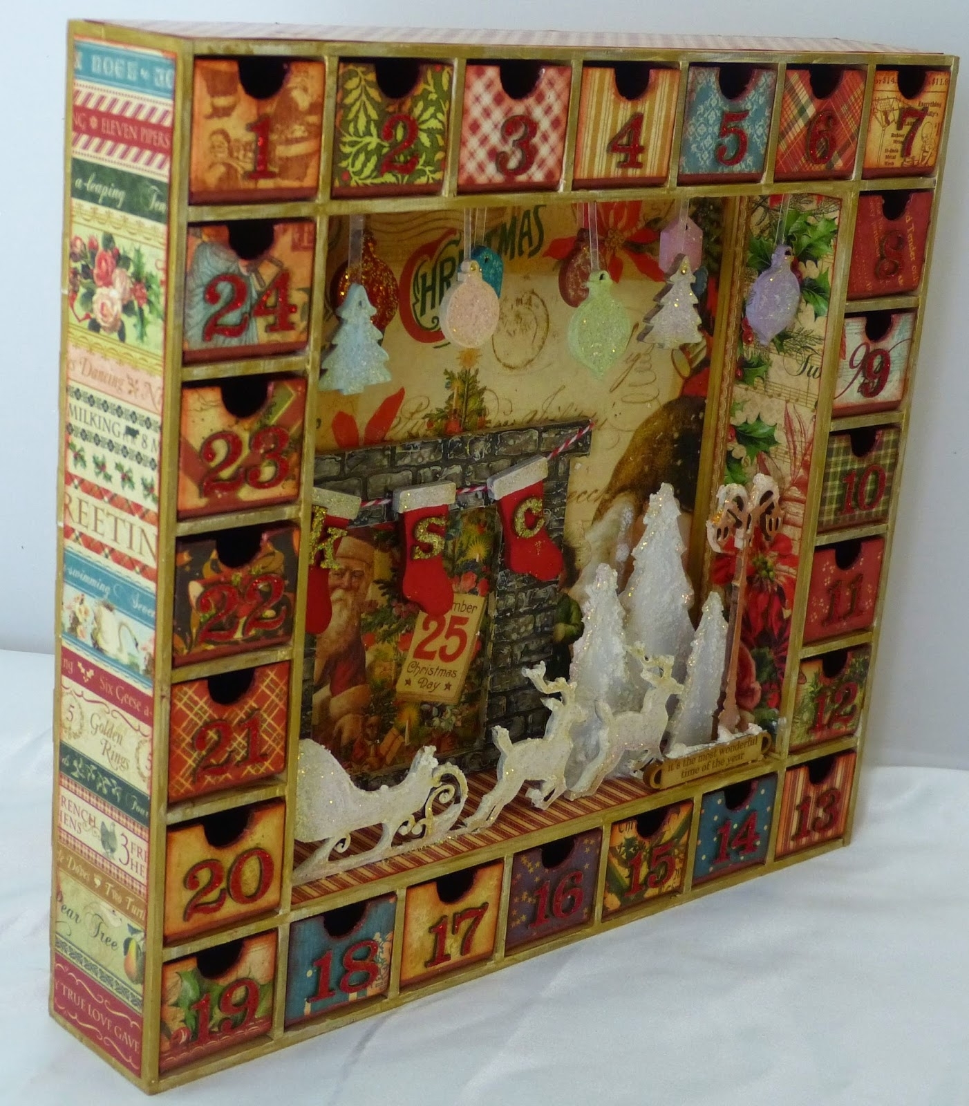 Wooden Shadow Box Advent Calendar