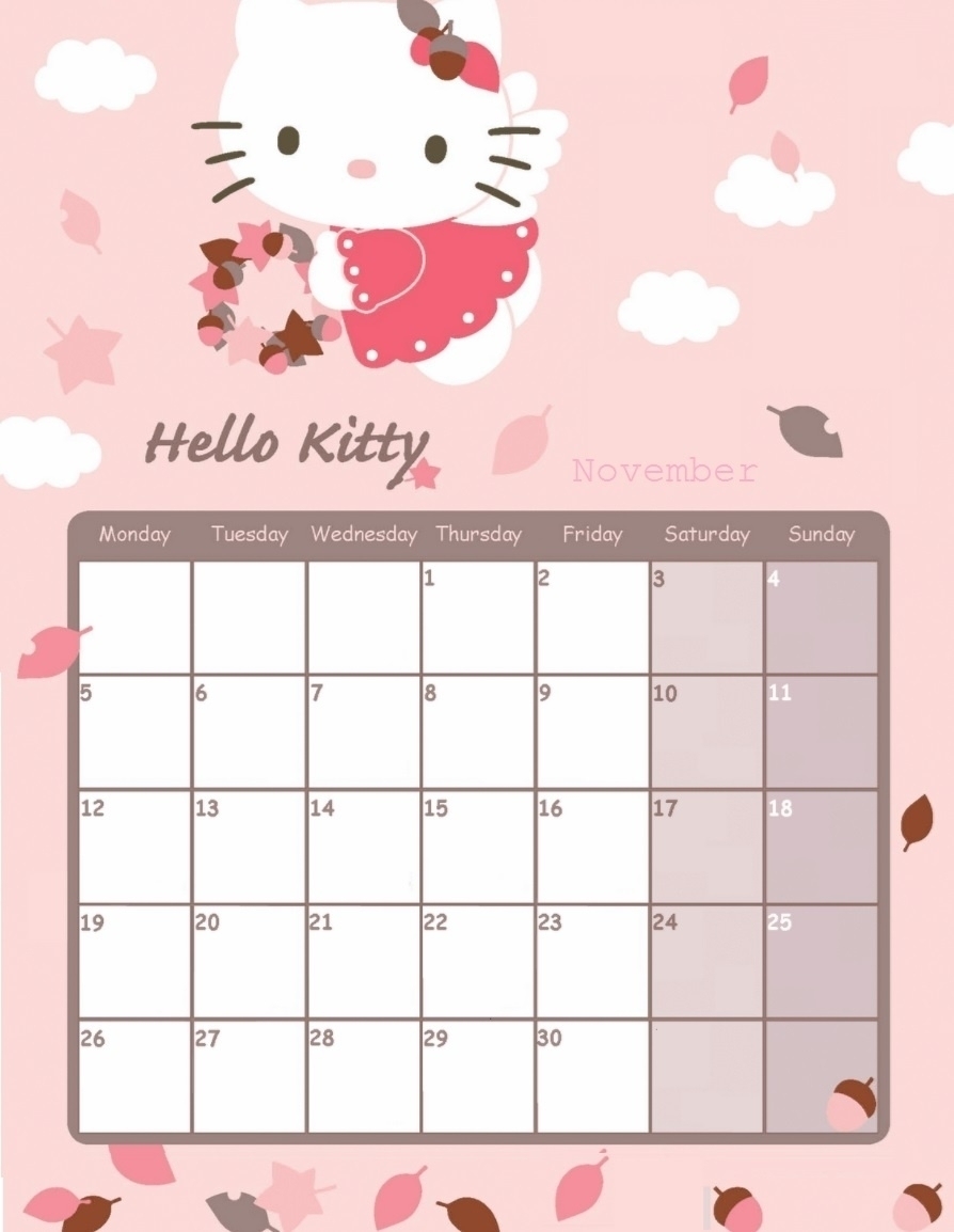Sanrio A6 Monthly Planner Print | Template Calendar Printable inside Sanrio A6 Monthly Planner Print