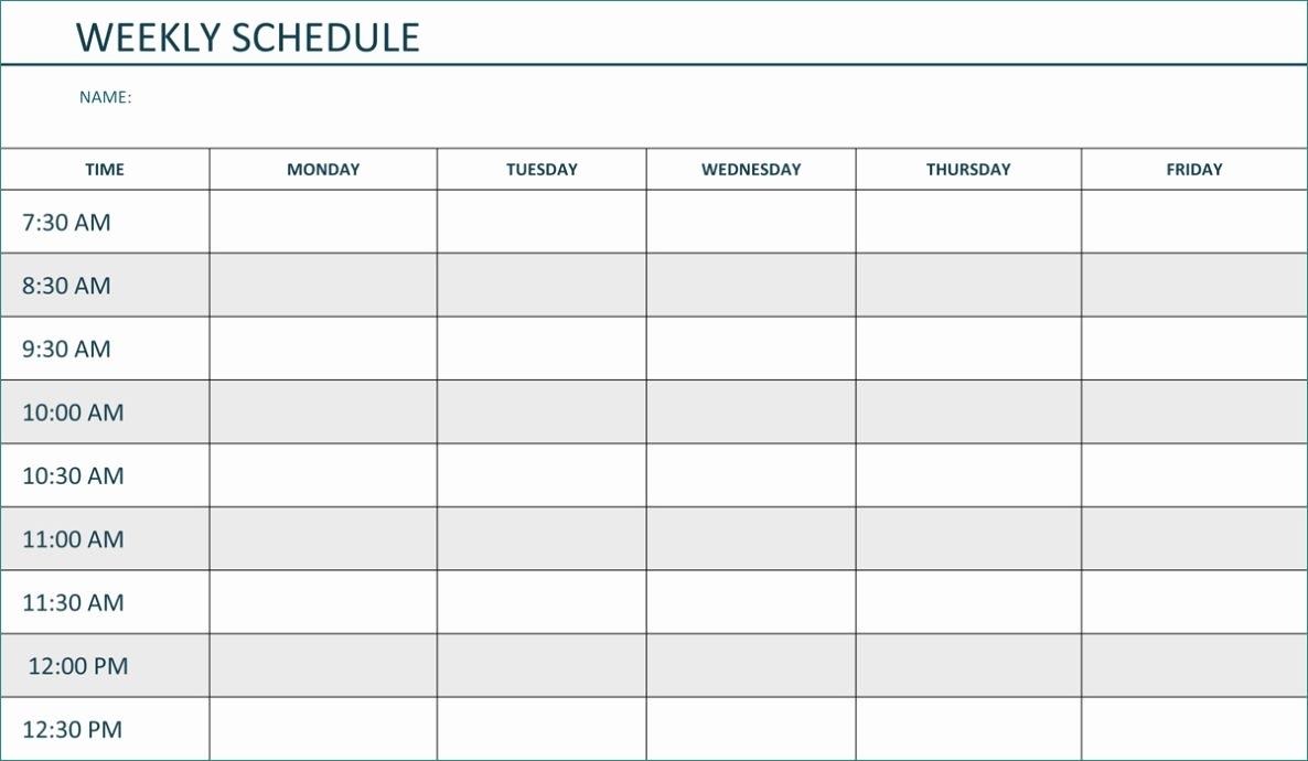 Free Weekly Planner Template Monday To Friday Schedule Printable