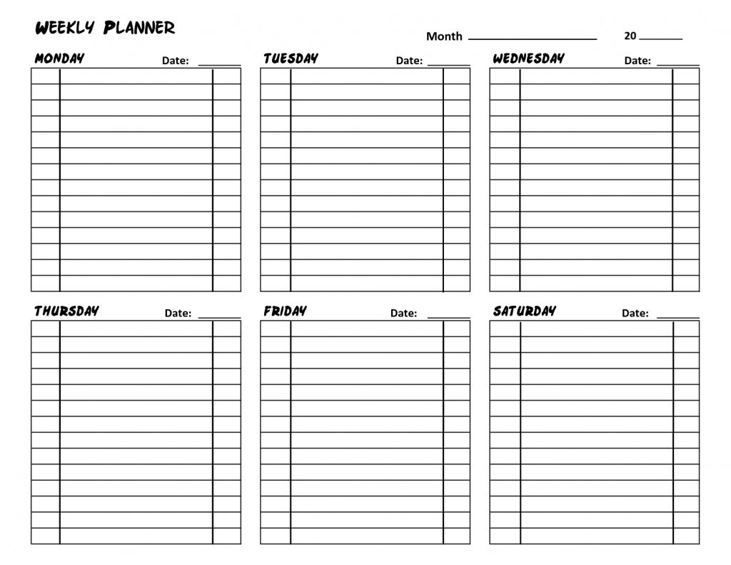 Schedule Template Weekly Planner Monday To Sunday Can Fun For in Pweakley Planner Mon To Sunday