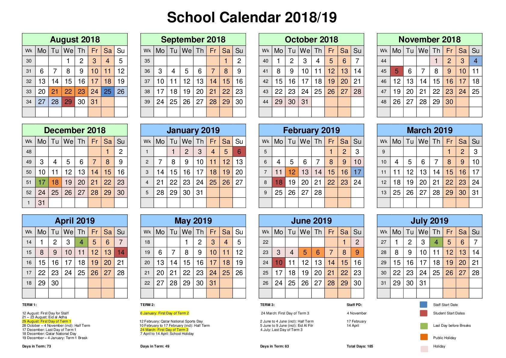 School Events Calendar – Edison – Muaither within Calender Of Term 1 Events