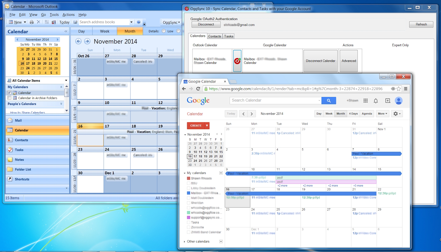 Screenshots And Videos – Oggsync regarding How To See Vacation Calendar In Outlook