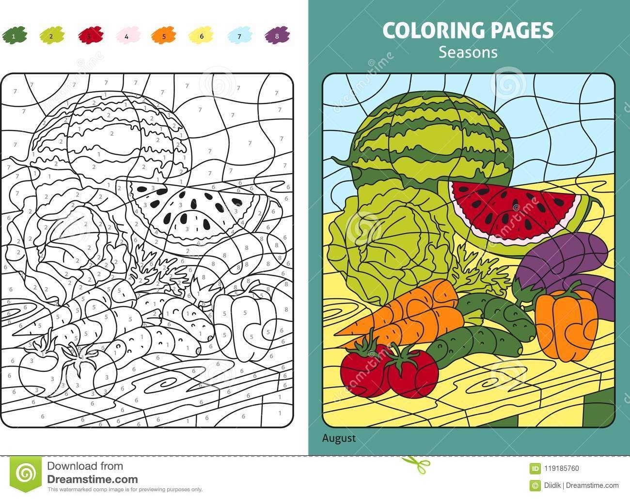 Seasons Coloring Page For Kids, August Month Stock Vector within August Printable Images To Color