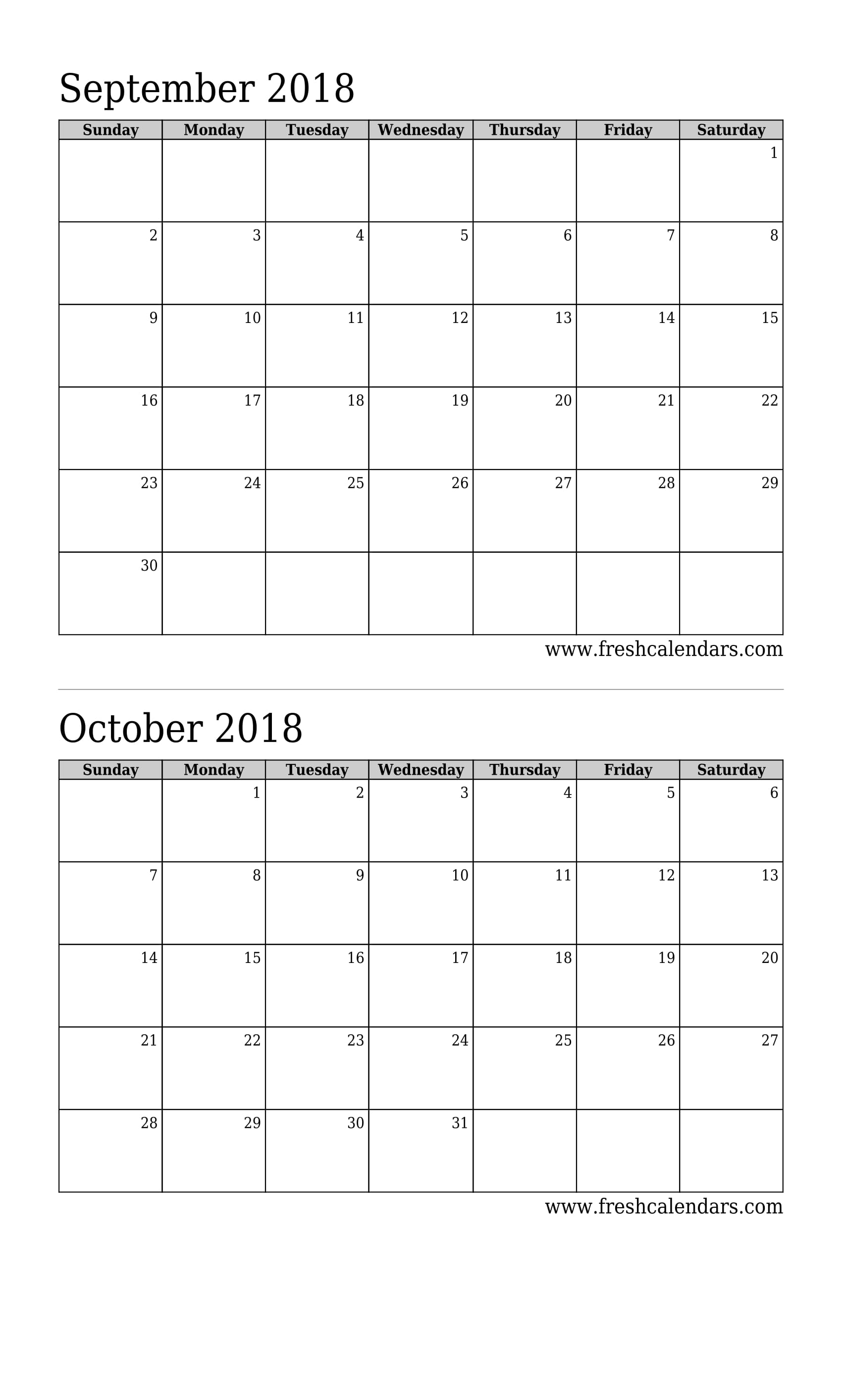 September 2018 Calendar Printable - Fresh Calendars throughout Calendar For Month Of September