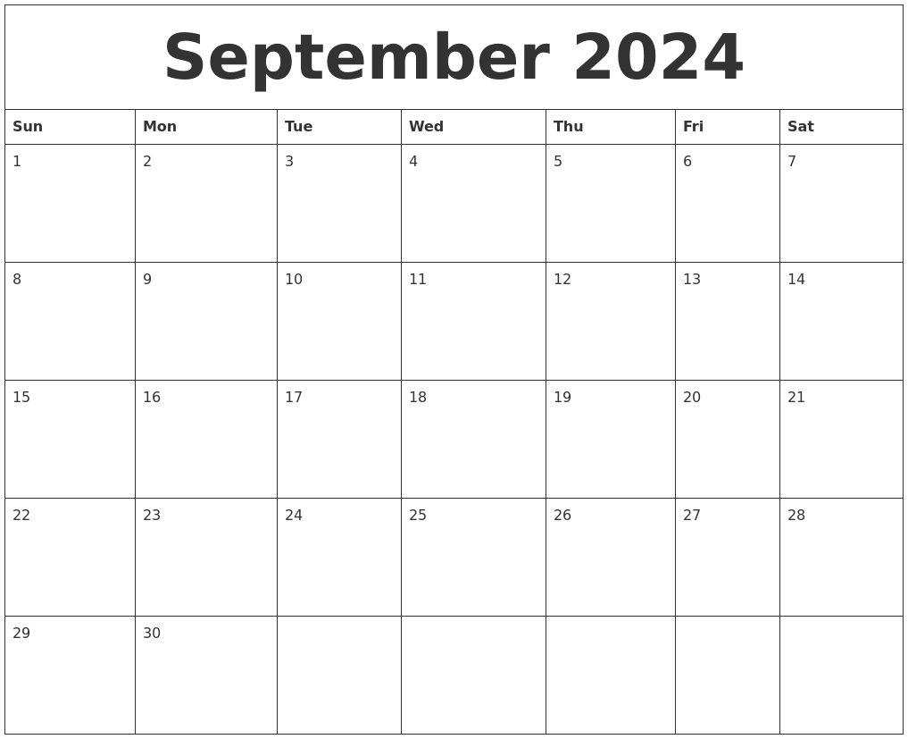 September 2024 Free Printable Calendar Templates pertaining to Free Printable Monthly Calendar Editable