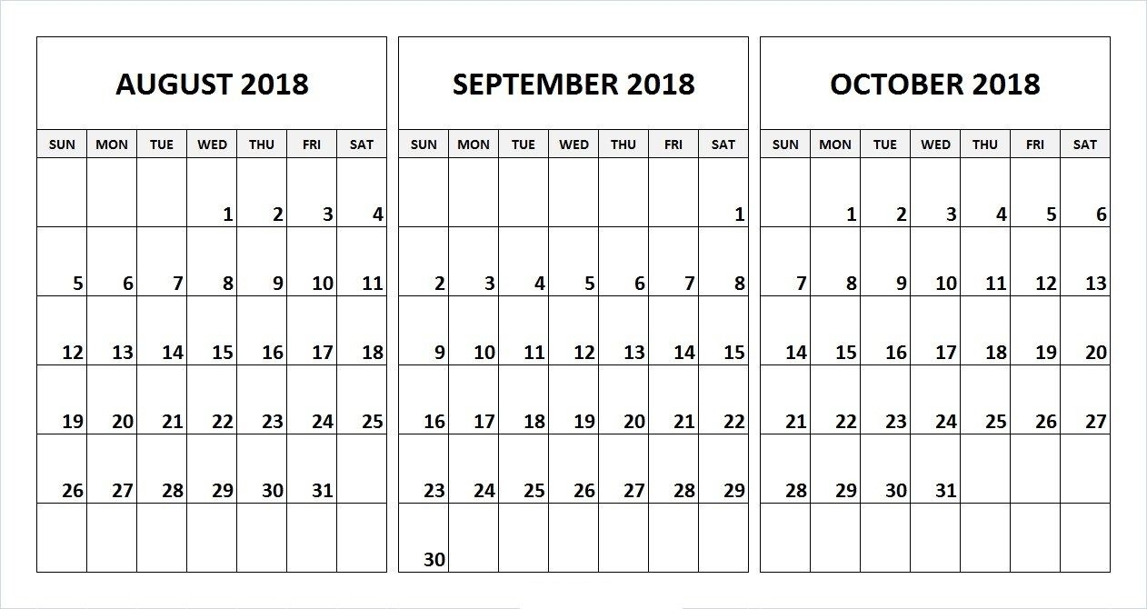 September October November 2018 Calendar | October 2018 Calendar pertaining to 3 Month Blank Calendar Template