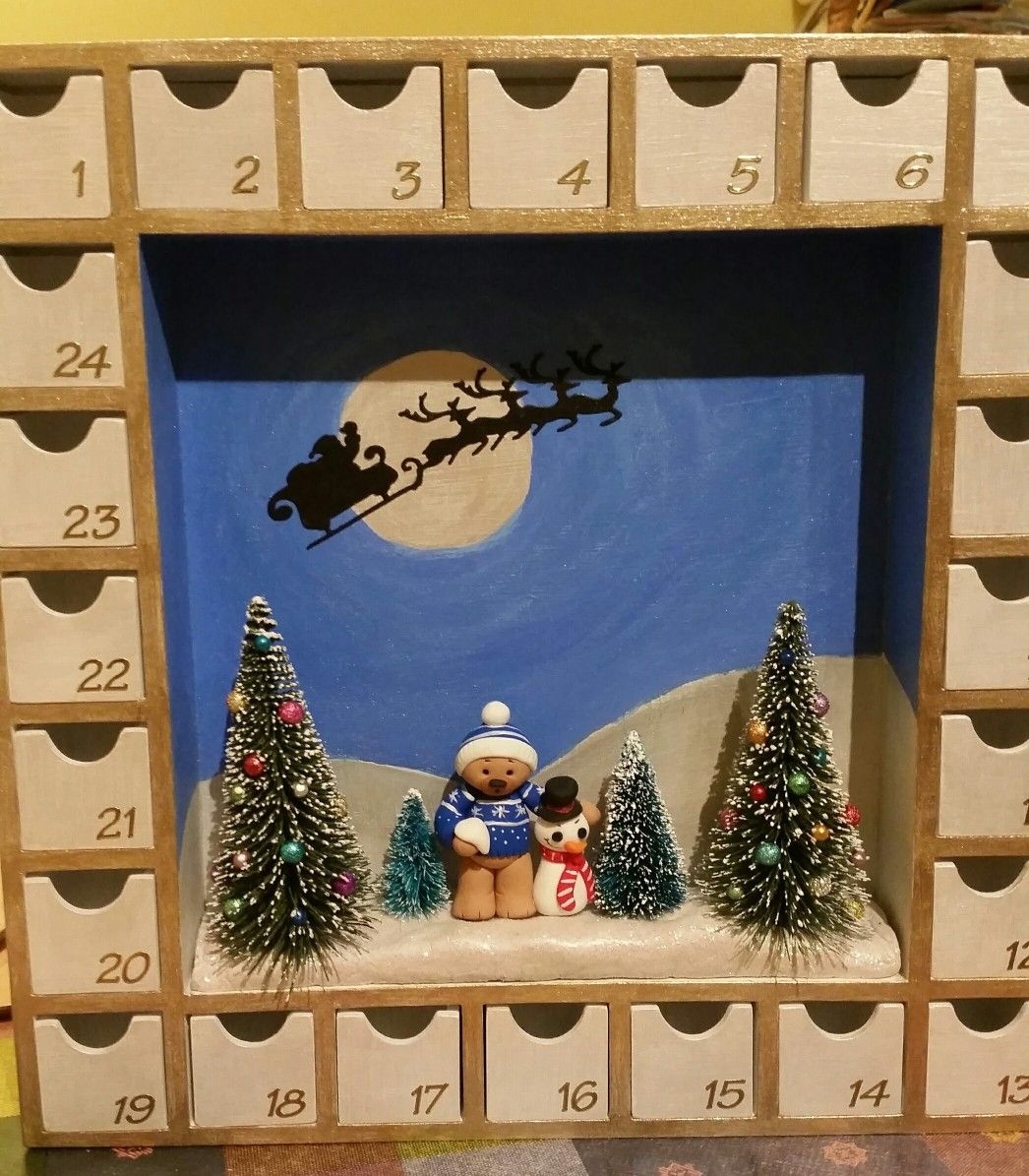 Wooden Shadow Box Advent Calendar