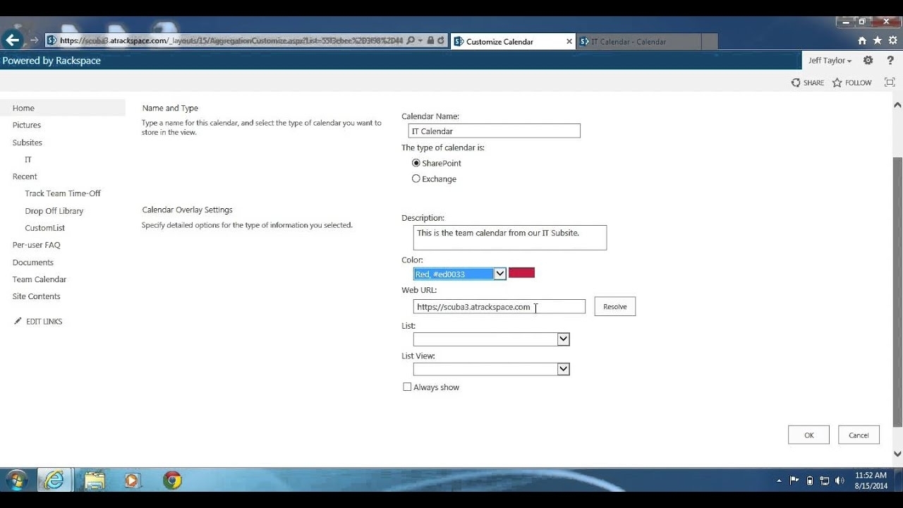 Sharepoint 2013: How To Create A Calendar Overlay - Youtube with regard to Sharepoint 2013 Calendar Overlay Settings