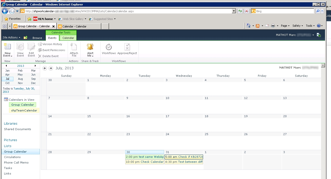 mini calendar sharepoint 2013