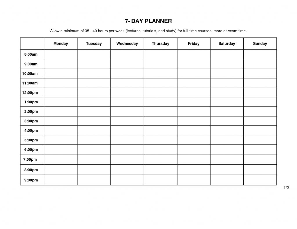Short Article Reveals The Undeniable Facts About 7 Day Weekly 7 Day regarding 7 Day Weekly Planner Template