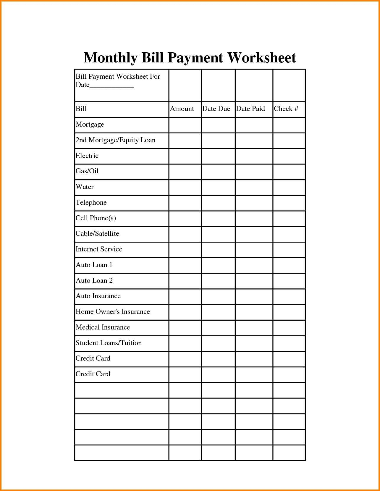 simple monthly budget worksheet excel