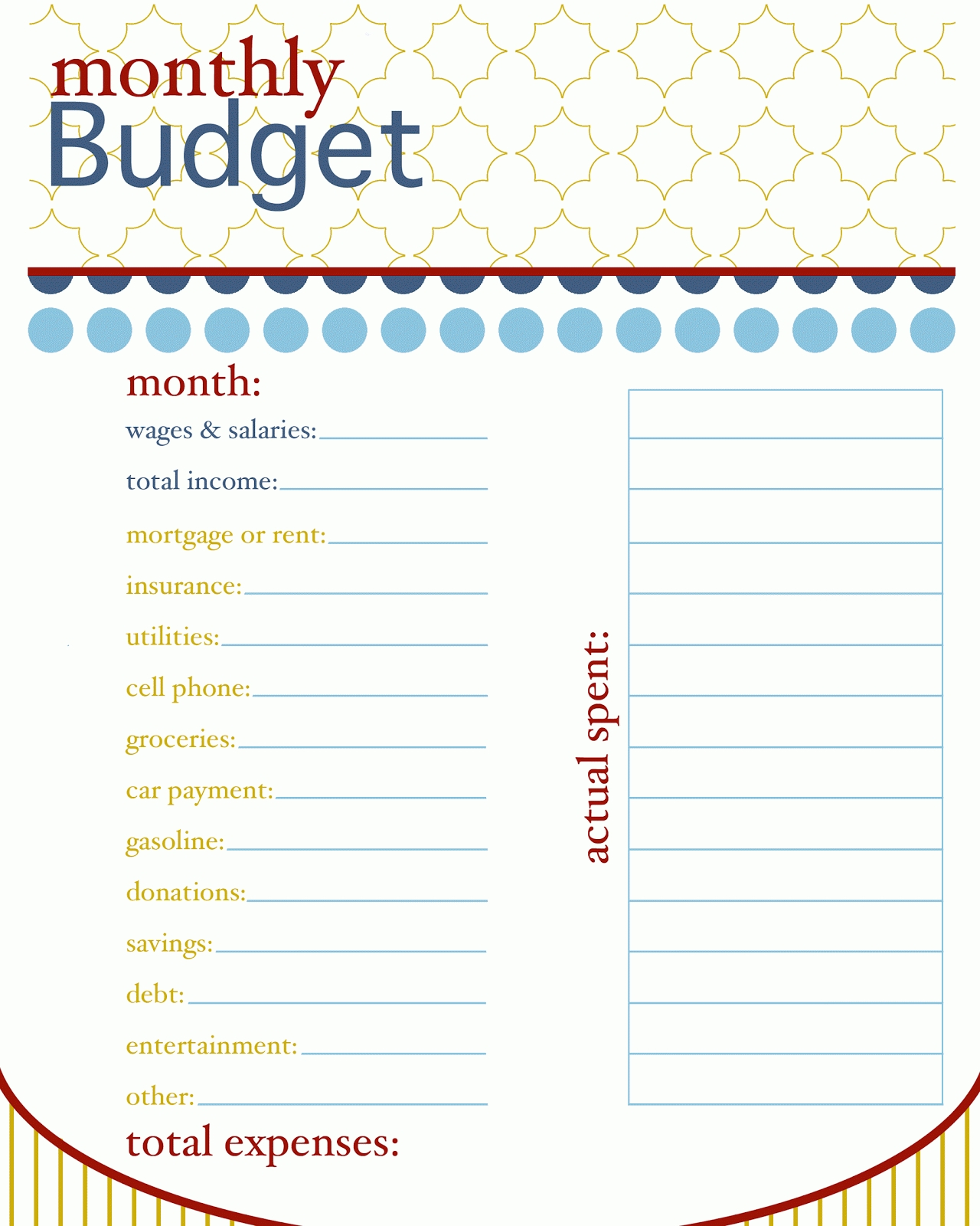 Sissyprint: Freebie Friday- Monthly Budget pertaining to Month At A Glance Bill Organizer