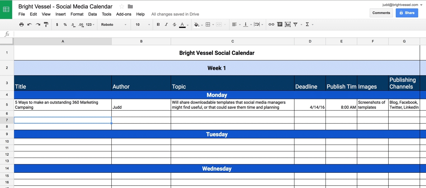 Social Media Content Calendar Examples &amp; Templates Free Download with regard to Social Media Content Calendar Examples