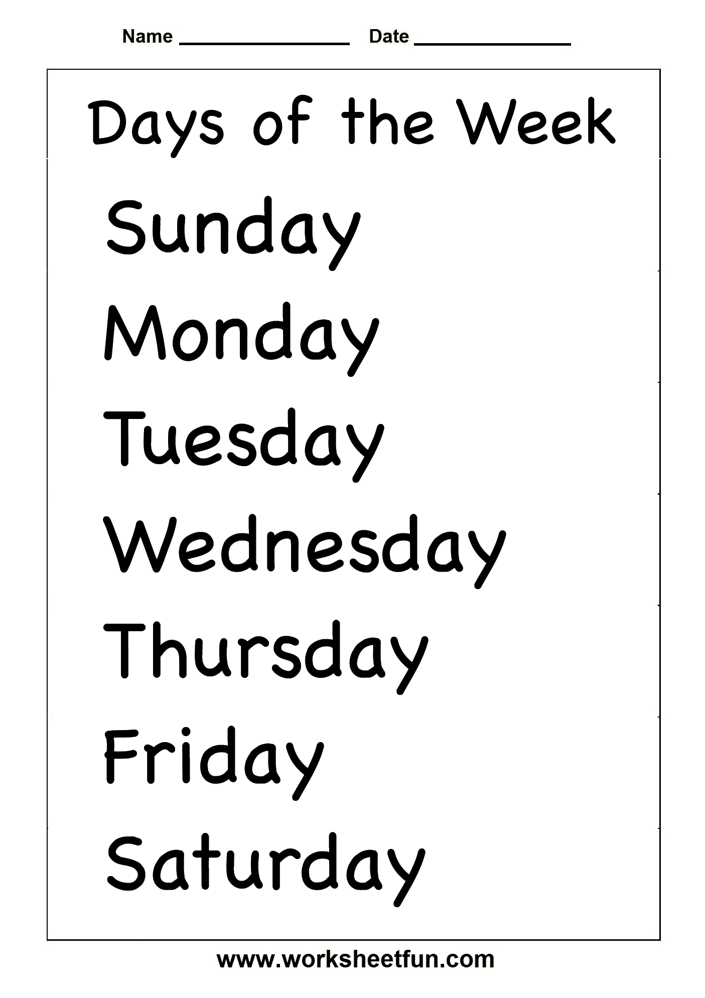Spelling – Days Of The Week / Free Printable Worksheets – Worksheetfun within Arabic Printable Days Of The Week