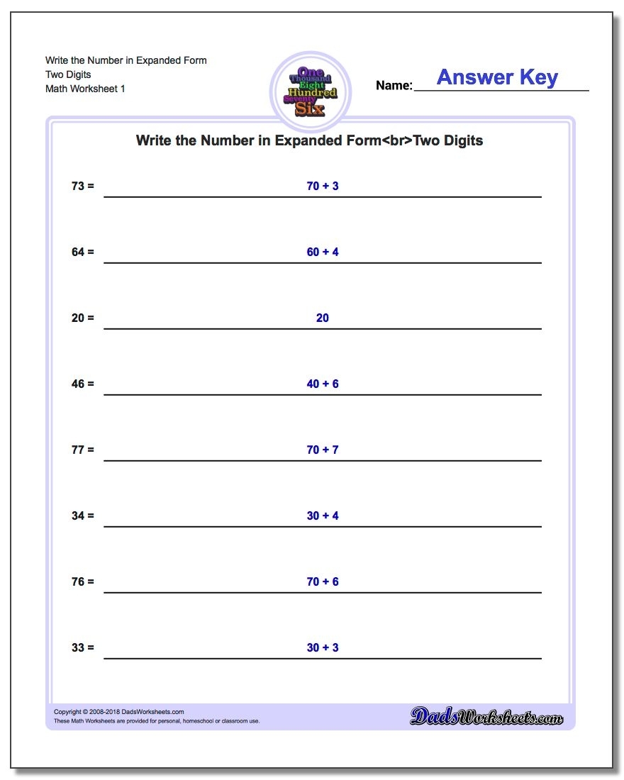 Standard, Expanded And Word Form throughout 1St Grade Homework Chart Templates