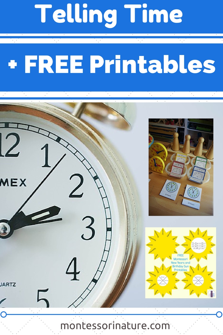 Telling Time With Free Printables. Resources For The Montessori with regard to Birthday Calendar Montessori For Print