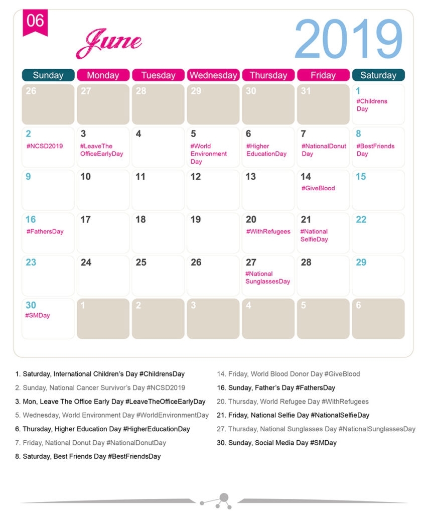 The 2019 Social Media Holiday Calendar - Make A Website Hub with regard to National Days Of The Year Calendar