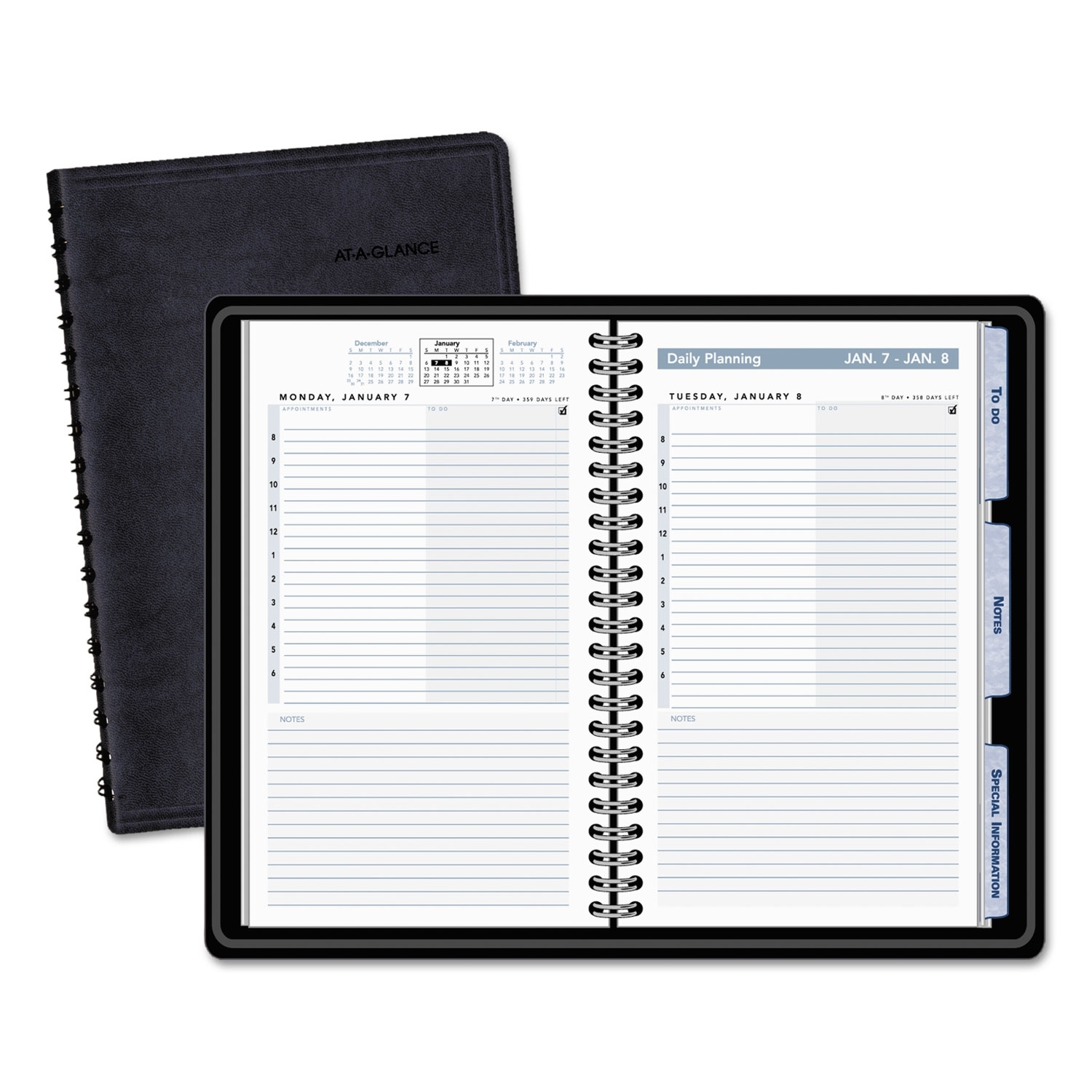 The Action Planner Daily Appointment Book, 4 3/4 X 8, Black, 2019 pertaining to 4 X 4 Monthly Planner