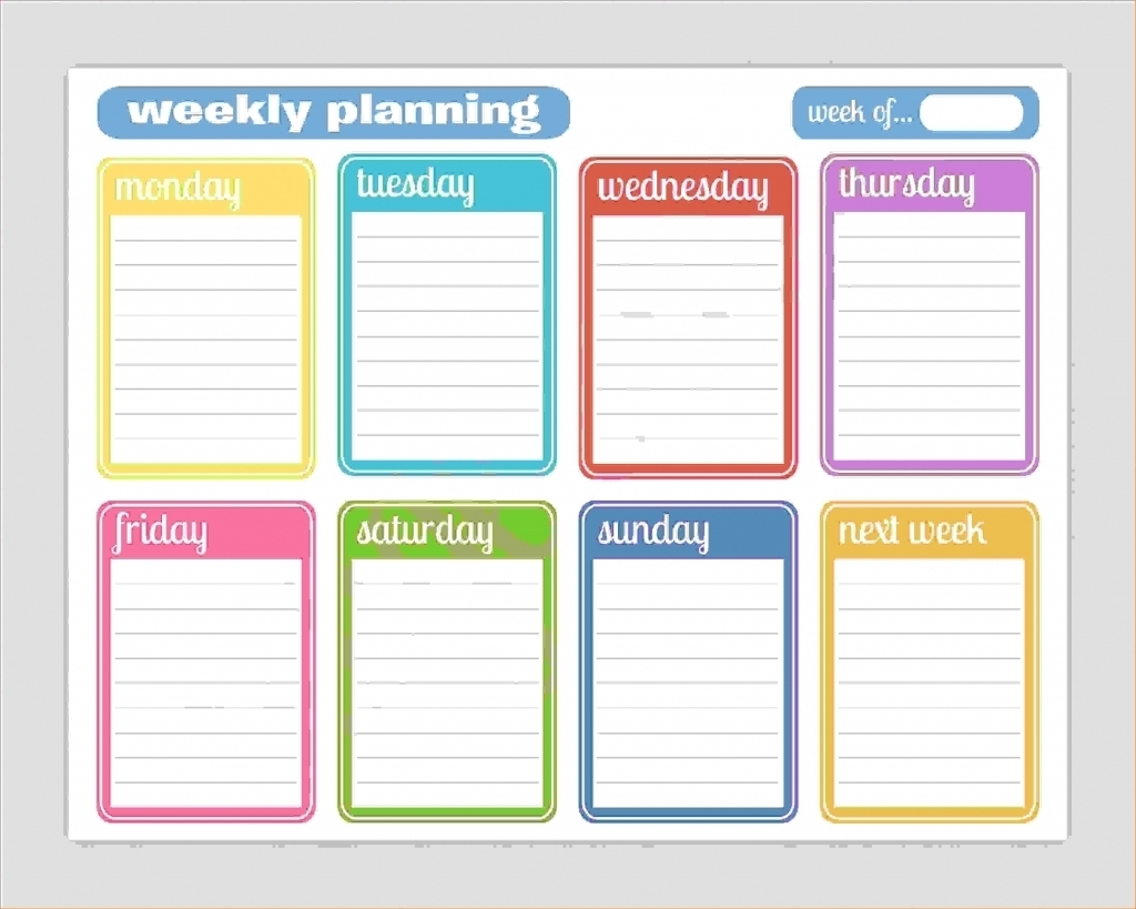 Top Choices Of 7 Day Weekly Planner Template – Planner Template for 7 Day Week Free Schedule Template