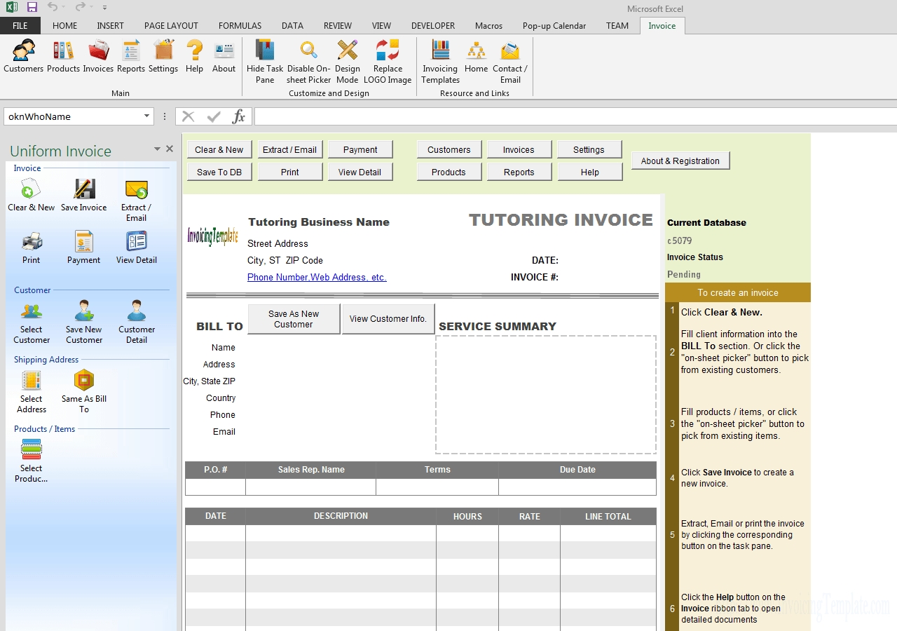 Tutoring Invoice Template for Tutoring Template To Fill Out Weekly